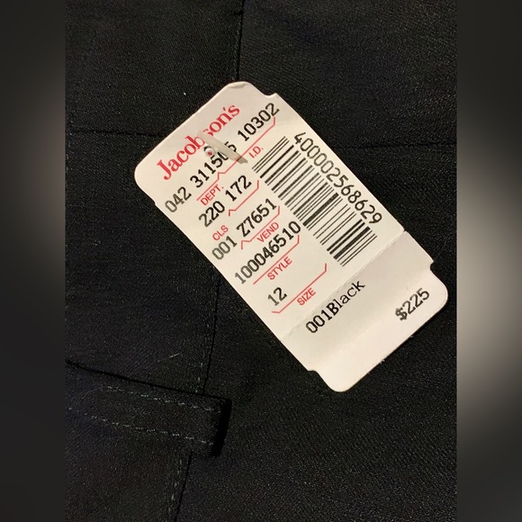 Y2K Vintage NWT Women’s 12 Zanella ANNA Black 100% Wool Pleated Pants - Picture 16 of 16